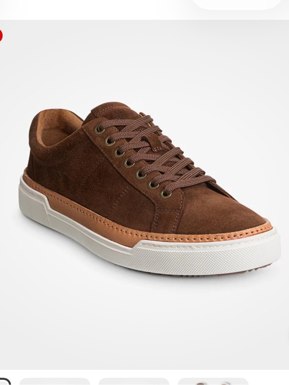 Allen Edmonds Dark Brown Suede Lace-Up Sneakers